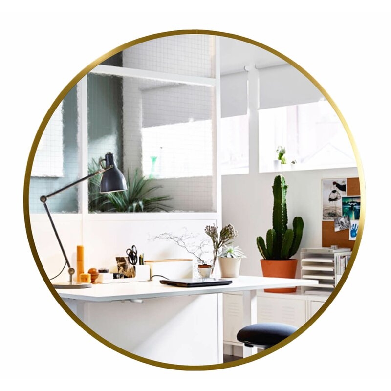 24" x 24" Gold Lafon Modern & Contemporary Wall Mounted Bathroom/Vanity Mirror - Image 2
