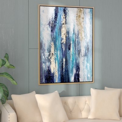 'Dinorah' Print on Canvas in Teal Blue - Image 0