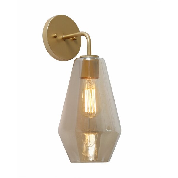 Lailah Tinted Glass 1-Light Armed Sconce - Image 1