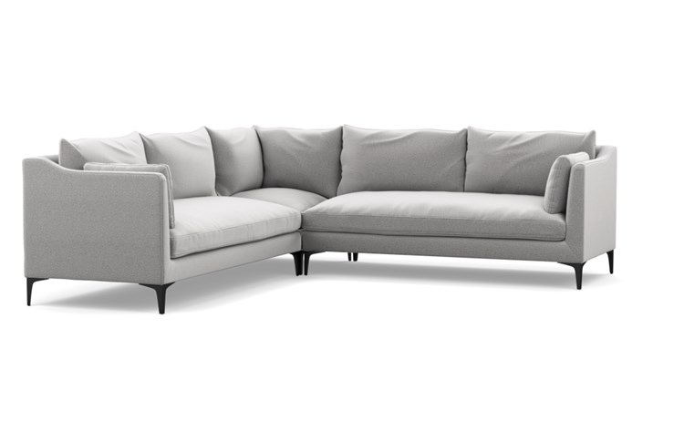 CAITLIN BY THE EVERYGIRL Corner Sectional Sofa in Ash Performance Felt with Matte Black Sloan L Leg - Image 1