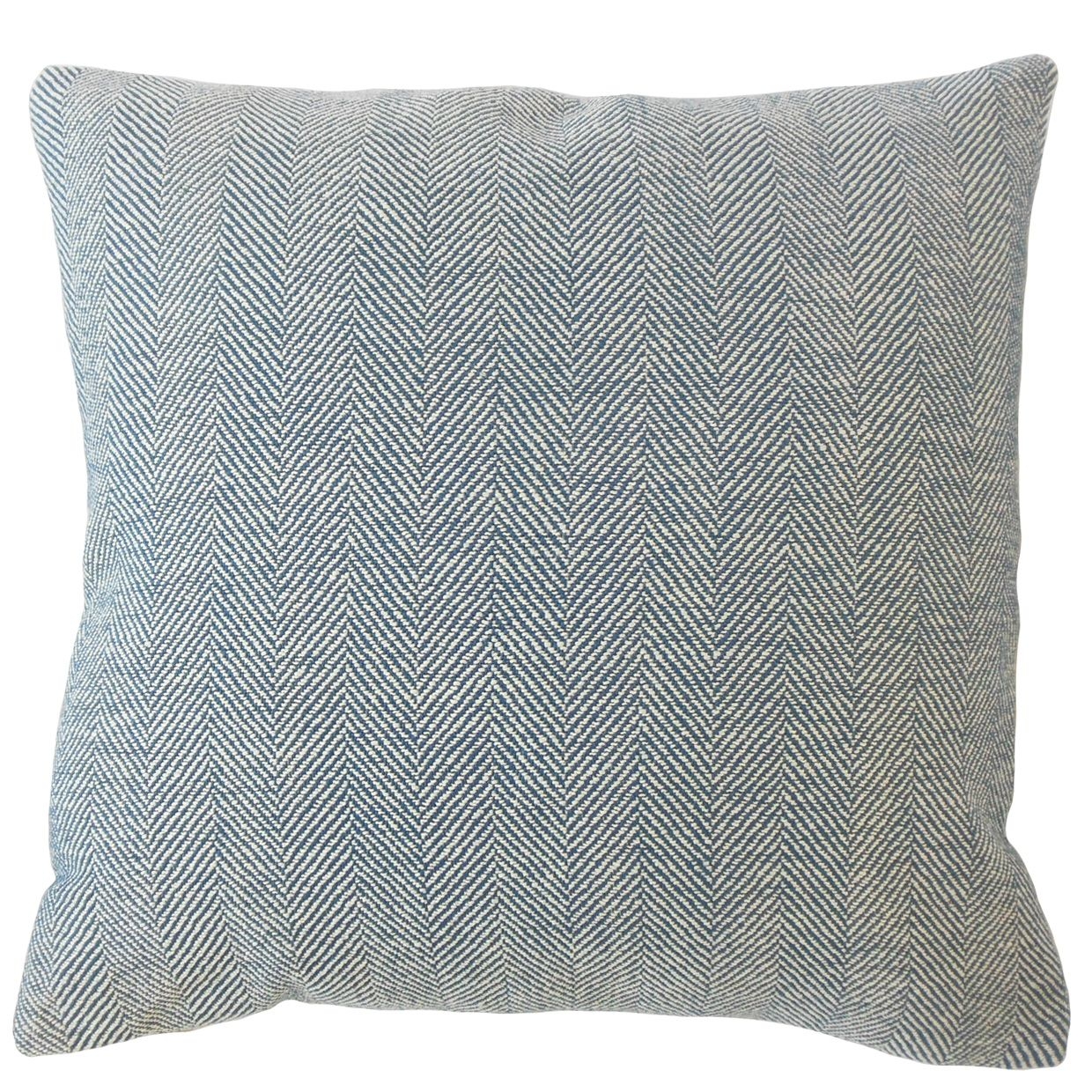 Linen Herringbone Pillow, Pacific, 18" x 18" - Image 0