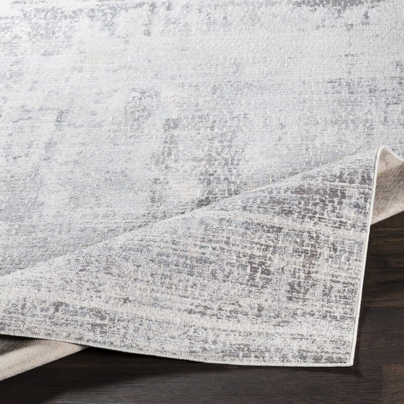 Heger Distressed Abstract Gray/Taupe Area Rug - Image 1