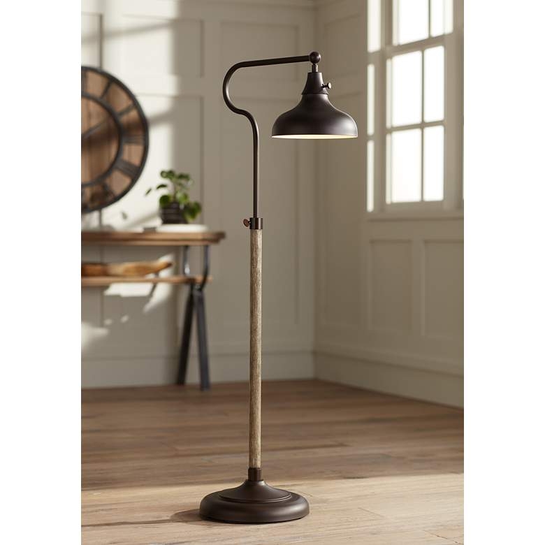 Franklin Iron Works Industrial Bronze Adjustable Downbridge Floor Lamp - Image 2