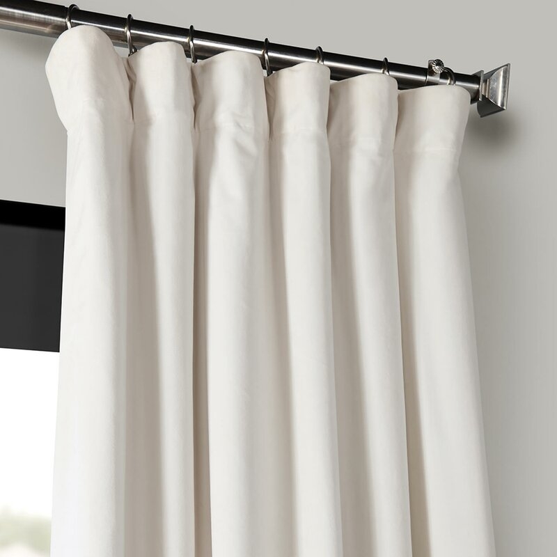 Albert Polyester Solid Blackout Rod pocket Single Curtain Panel -ivory 50"x120" - Image 1