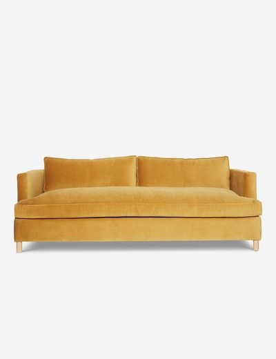 Belmont Velvet Sofa, Goldenrod By Ginny Macdonald 8' - Image 0