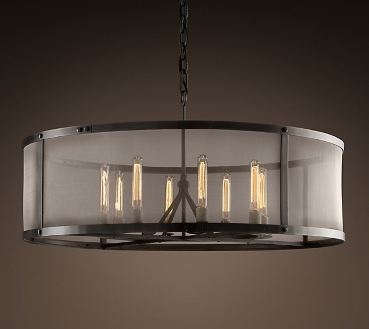 RIVETED MESH ROUND CHANDELIER 40" - Image 0