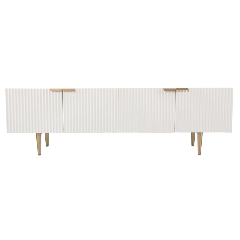 Pilston TV Stand for TVs up to 58", White & Gold - Image 0