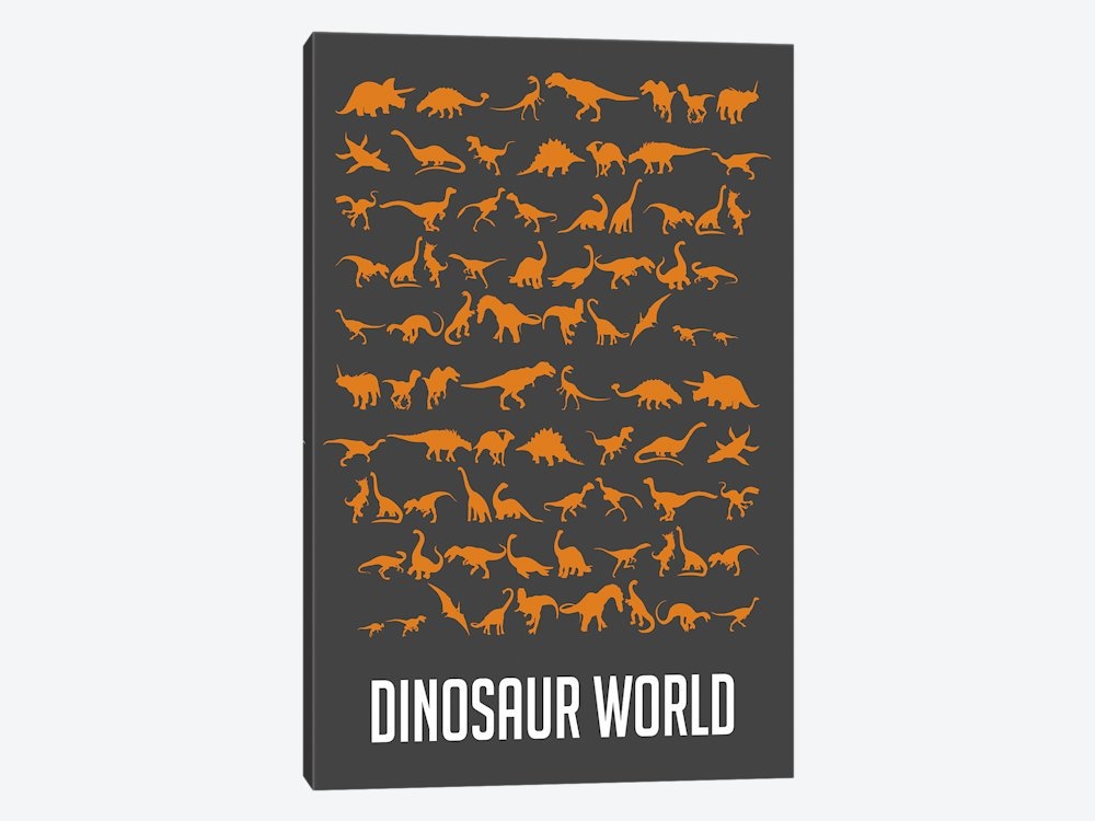 'Dinosaur World II' Graphic Art Print on Canvas, 18"x12" - Image 0