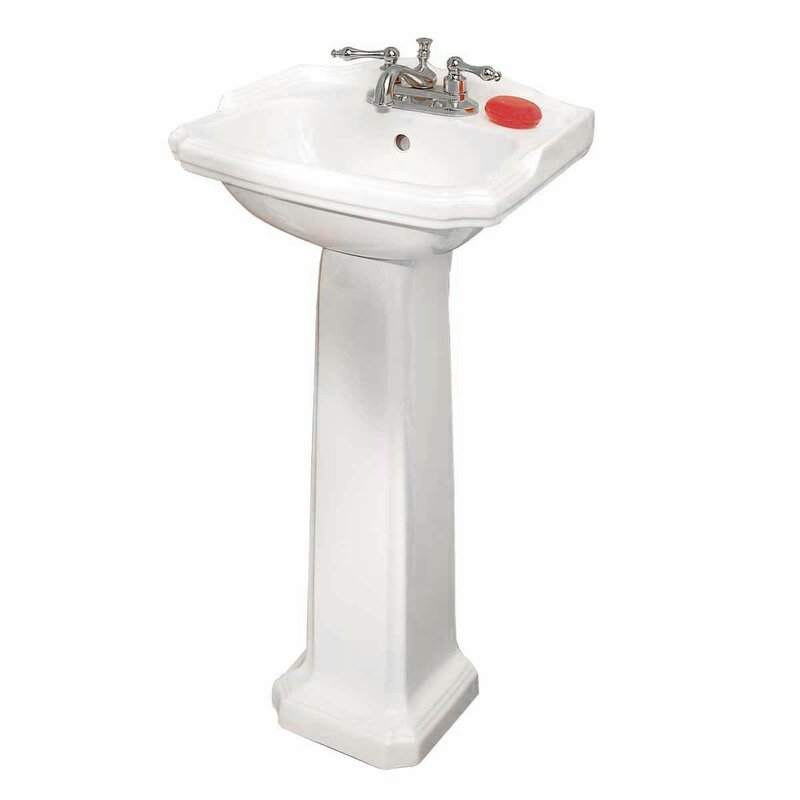 19355 Cloakroom Vitreous China 19" Pedestal Bathroom Sinks with Overflow - Image 0