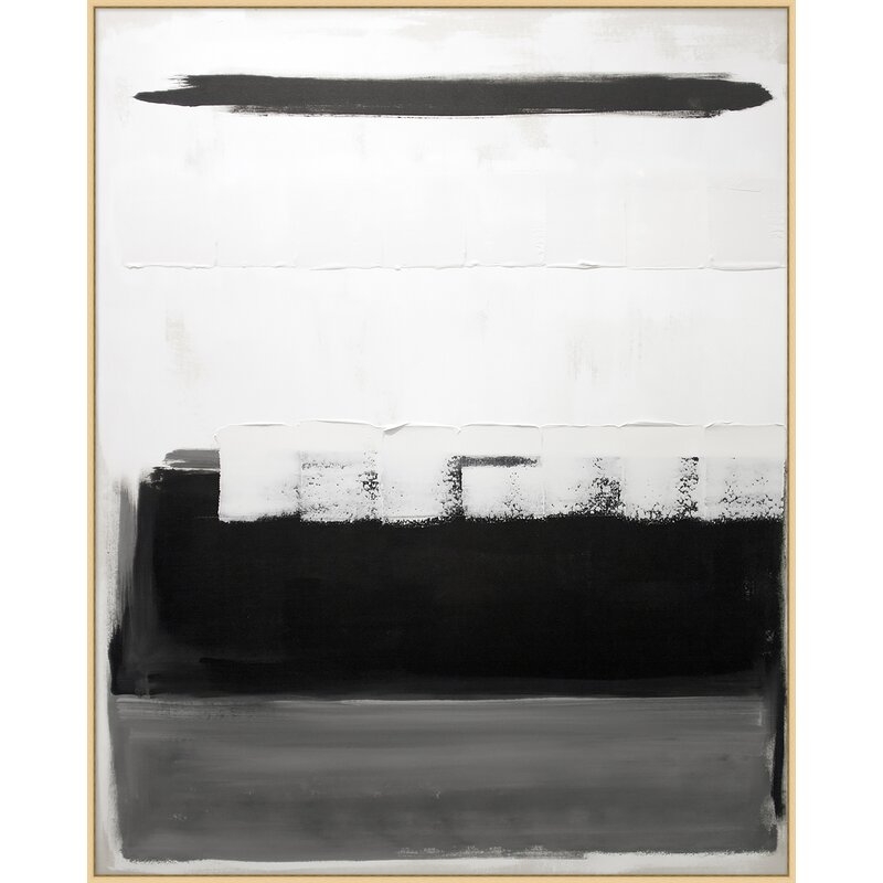 Wendover Art Group Black and White Block by Thom Filicia - Floater Frame Painting on Canvas - Image 0