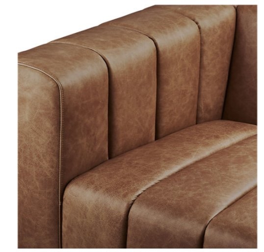 Forte Channeled Saddle Leather Sofa - Image 5