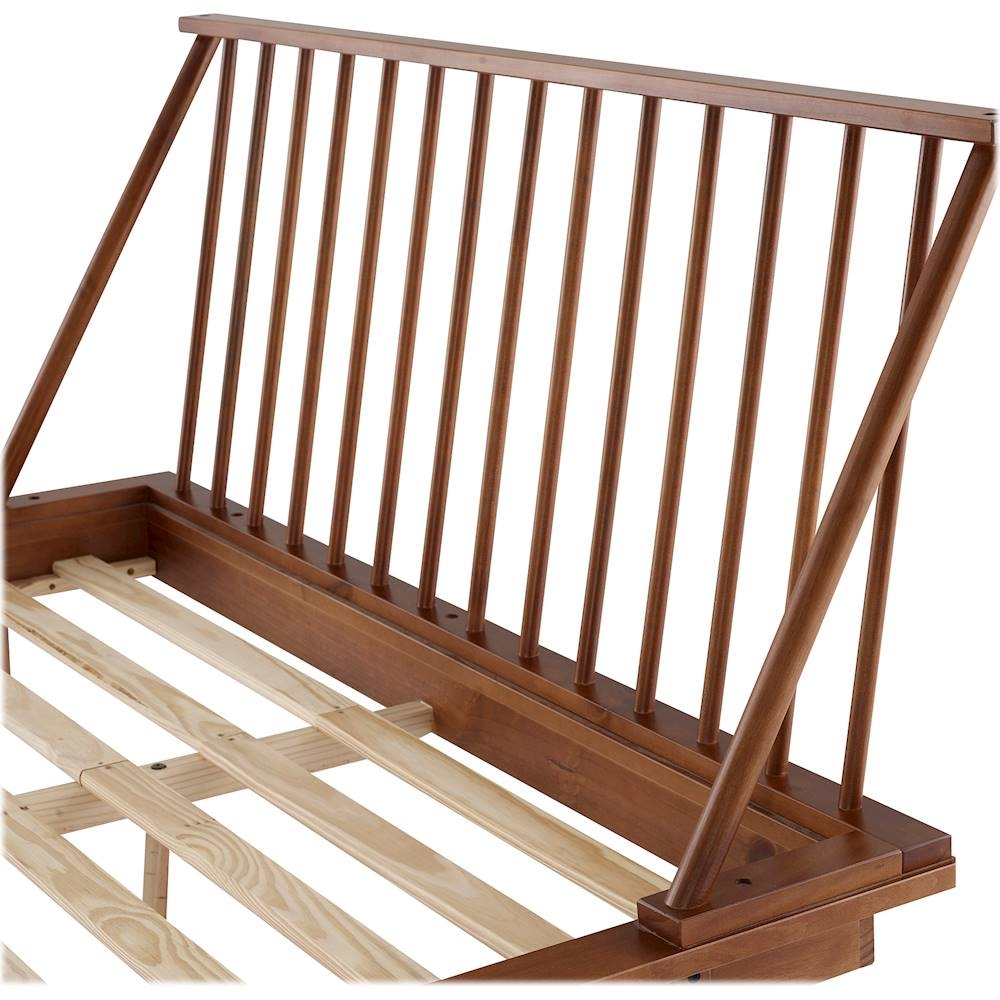 King Mid Century Modern Solid Wood Spindle Platform Bed - Caramel - Image 3