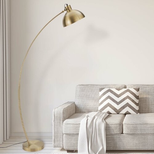 Riceboro 63" Arched Floor Lamp- brass - Image 2