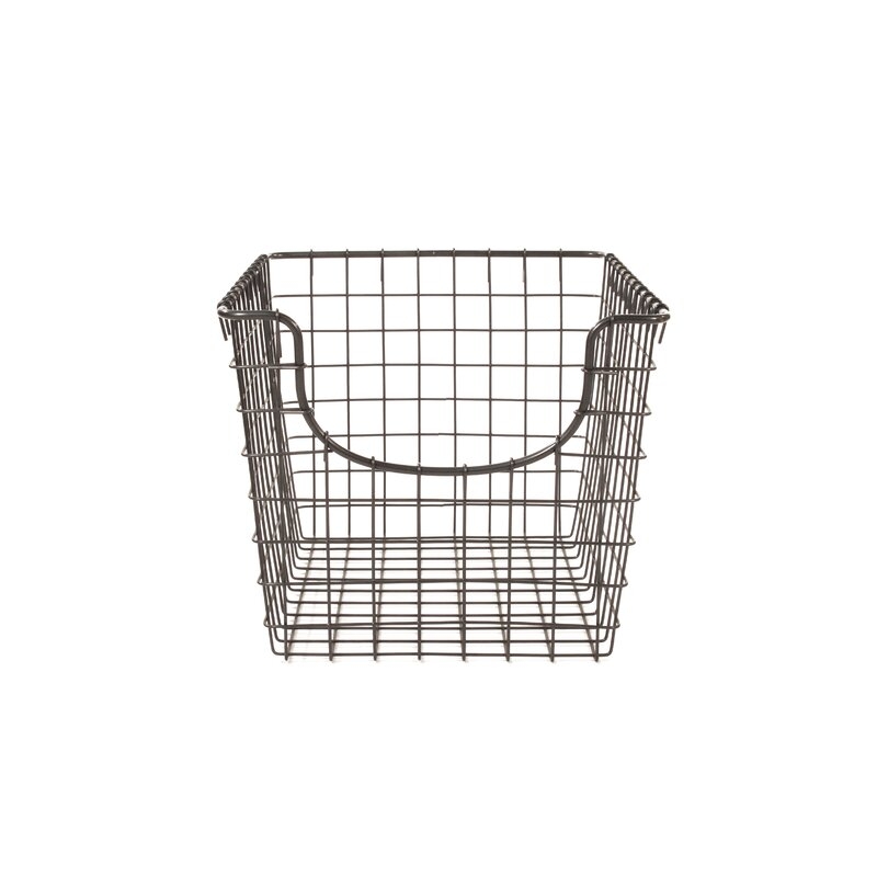 Scoop Metal/Wire Basket - Industrial Gray- 8" H x 9.5" W x 12.75" D - Image 1