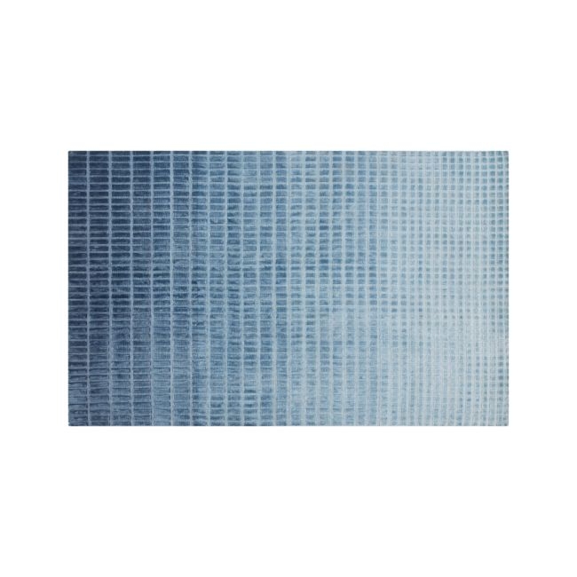 Blue Ombre 5x8' Viscose Rug - Image 0