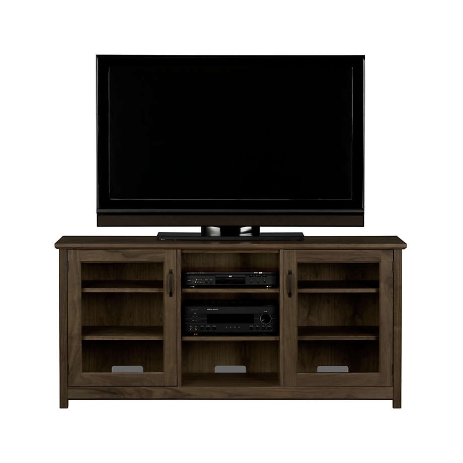 Ainsworth Walnut 64" Storage Media Console with Glass/Wood Doors - Image 7