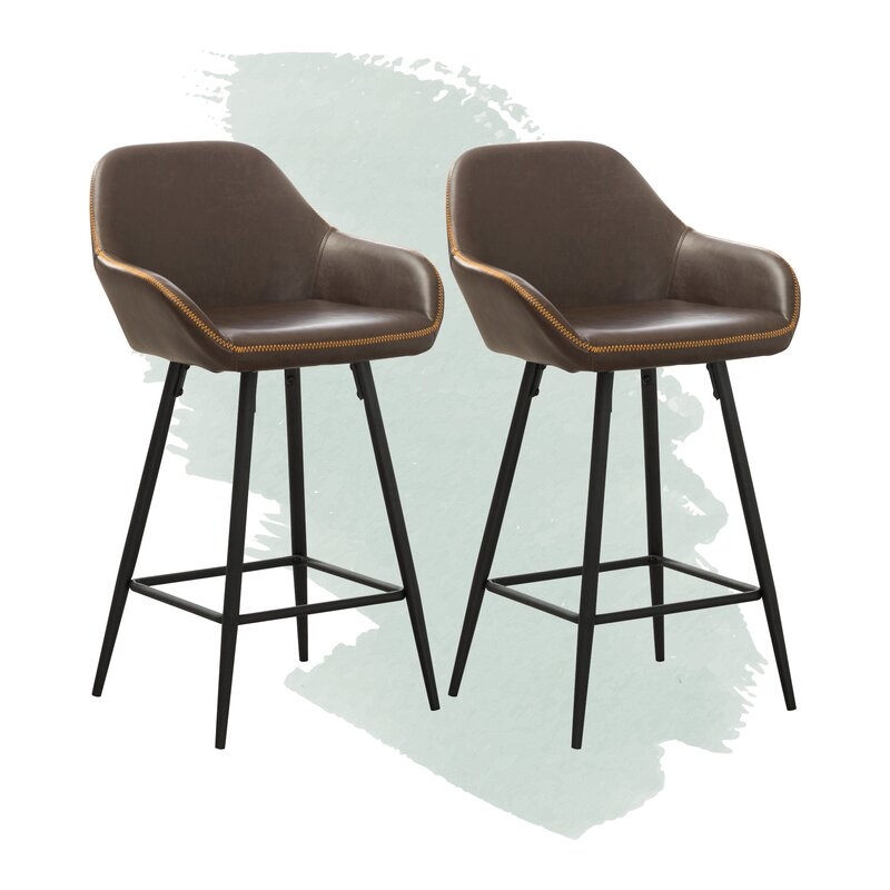 Willow Counter Stool (Set of 2) - Brown - Image 1