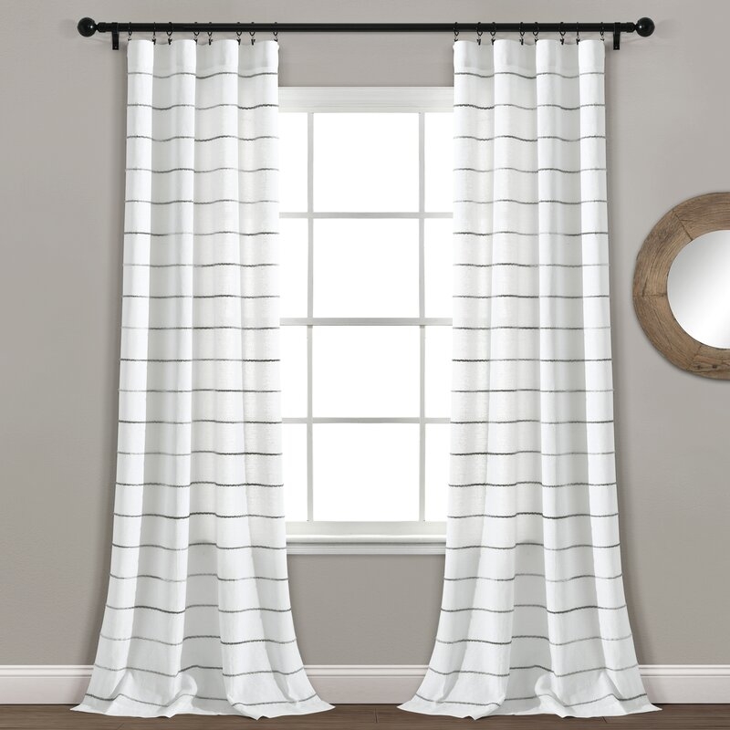 Damarcus Striped Semi-Sheer Curtain Panels (Set of 2) - Image 0