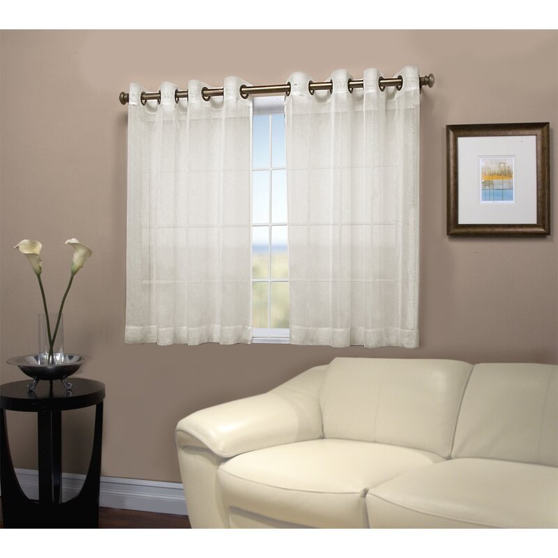 Stepanie Solid Color Semi-Sheer Grommet Single Curtain Panel - Image 0
