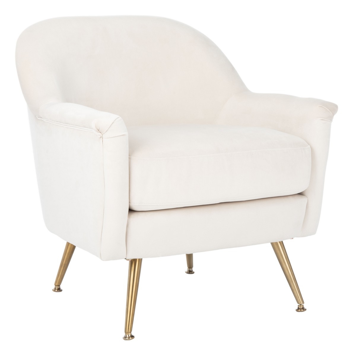Brienne Mid Century Arm Chair / Ivory / Brass - Image 0