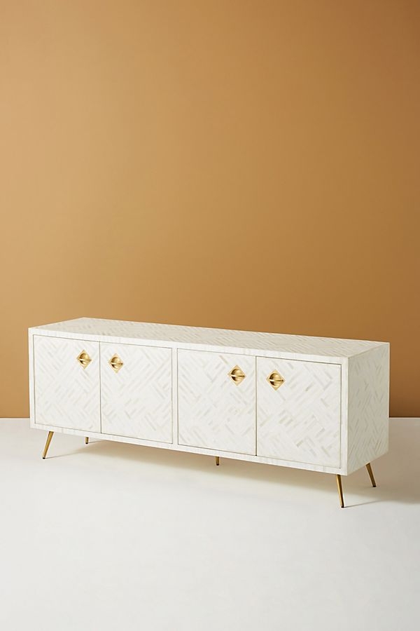 Optical Inlay Media Console By Anthropologie in Black - Image 2