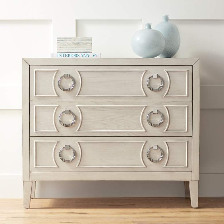 Reeds 39 1/2" Wide White Wood 3-Drawer Accent Chest - Image 3