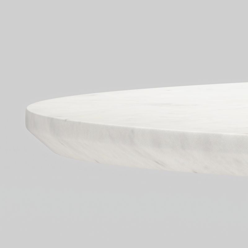 Nero Oval White Marble Dining Table with Brass Base - Image 3