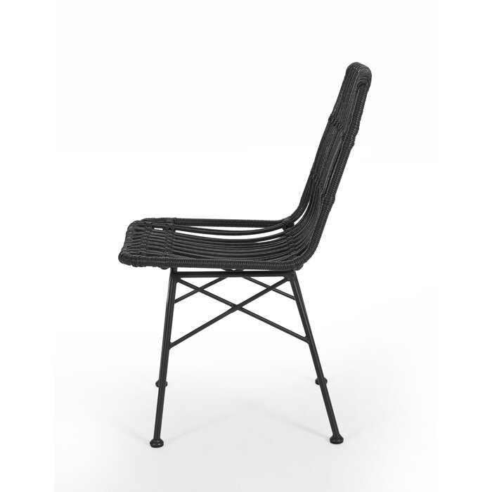 Nakagawa Wicker Patio Dining Chair, grey - set of 2 - Image 4