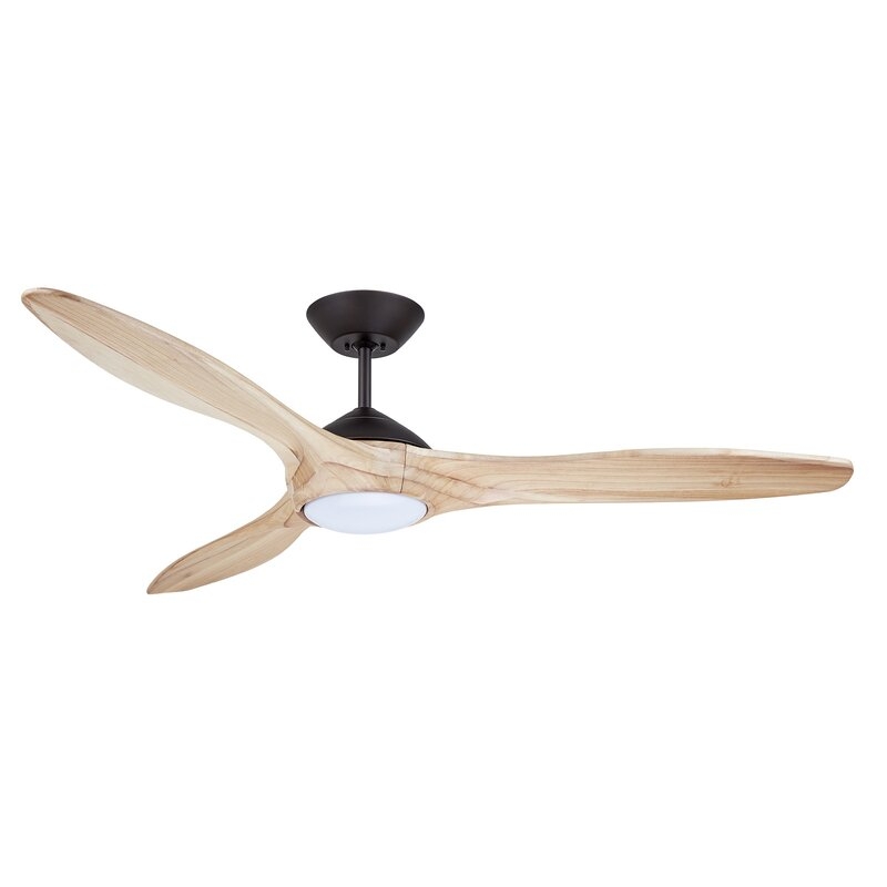 60" Aitken 3 Blade LED Ceiling Fan with Remote, Light Kit Included - Image 0