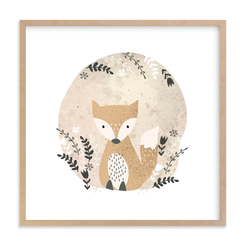 Woodland - Fox, natural wood frame - Image 0