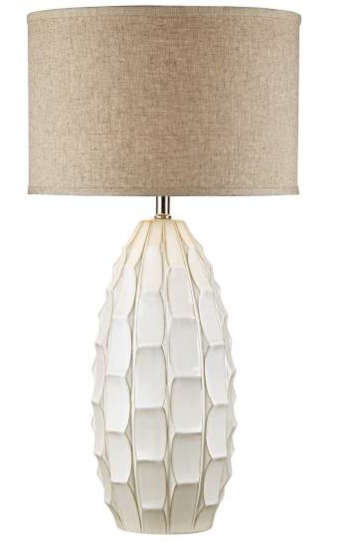 Cosgrove Oval White Ceramic Table Lamp with USB Workstation Base - Style # 68V64 - Image 2