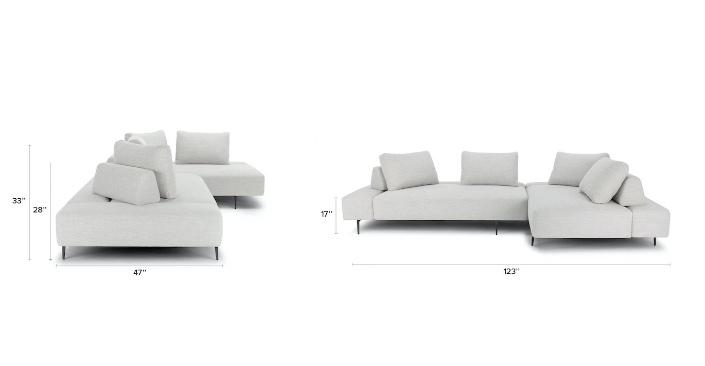 Divan Mist Gray Right Sectional - Image 5