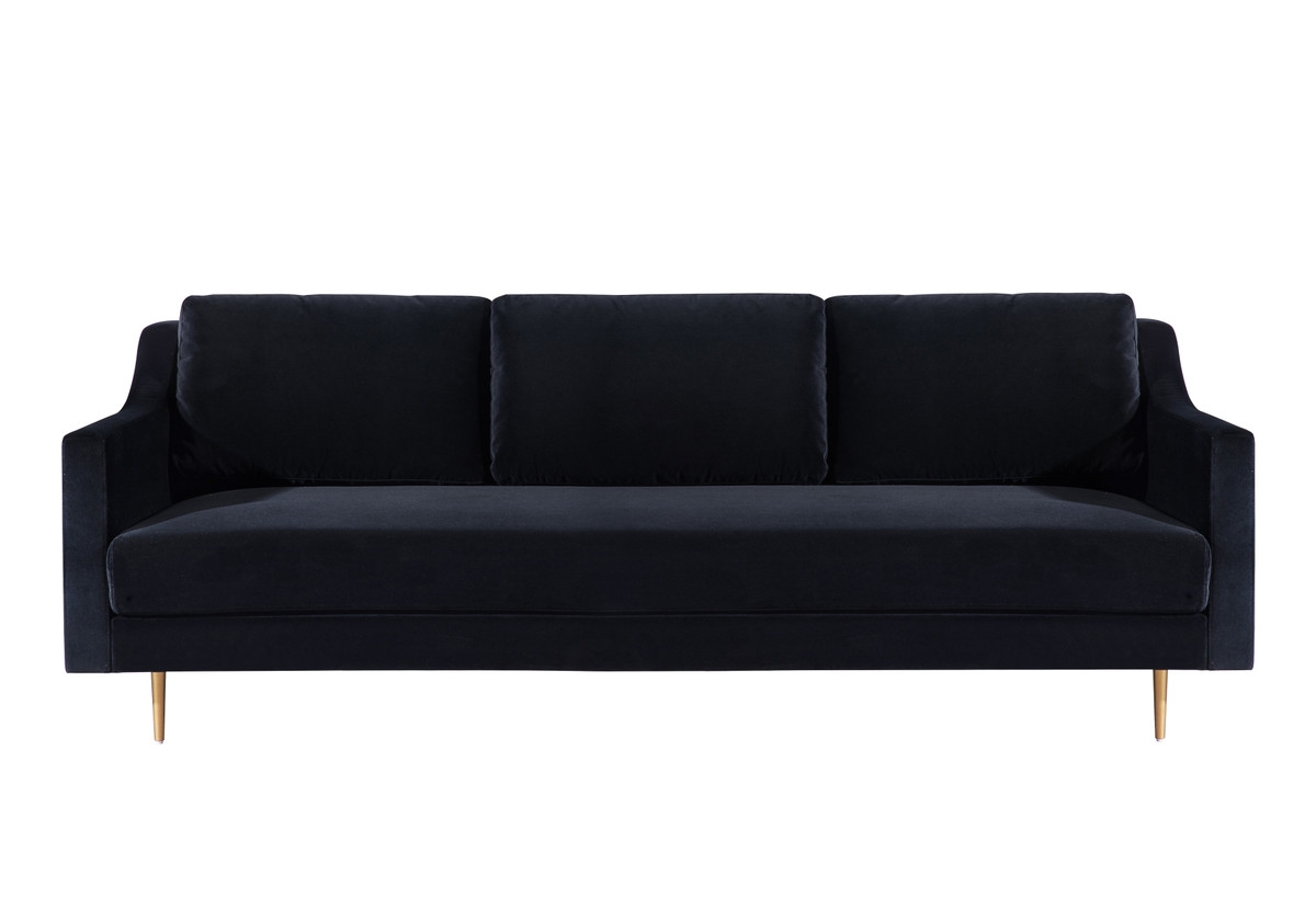 Milan Black Velvet Sofa - Image 0