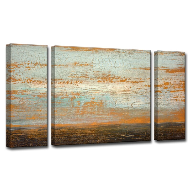 'Desert Flats' by Norman Wyatt Jr. 3 Piece Wrapped Canvas Painting Print Set - Image 0