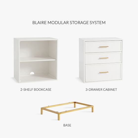 Blaire 2-Shelf Bookcase, Lacquered Simply White, UPS - Image 1