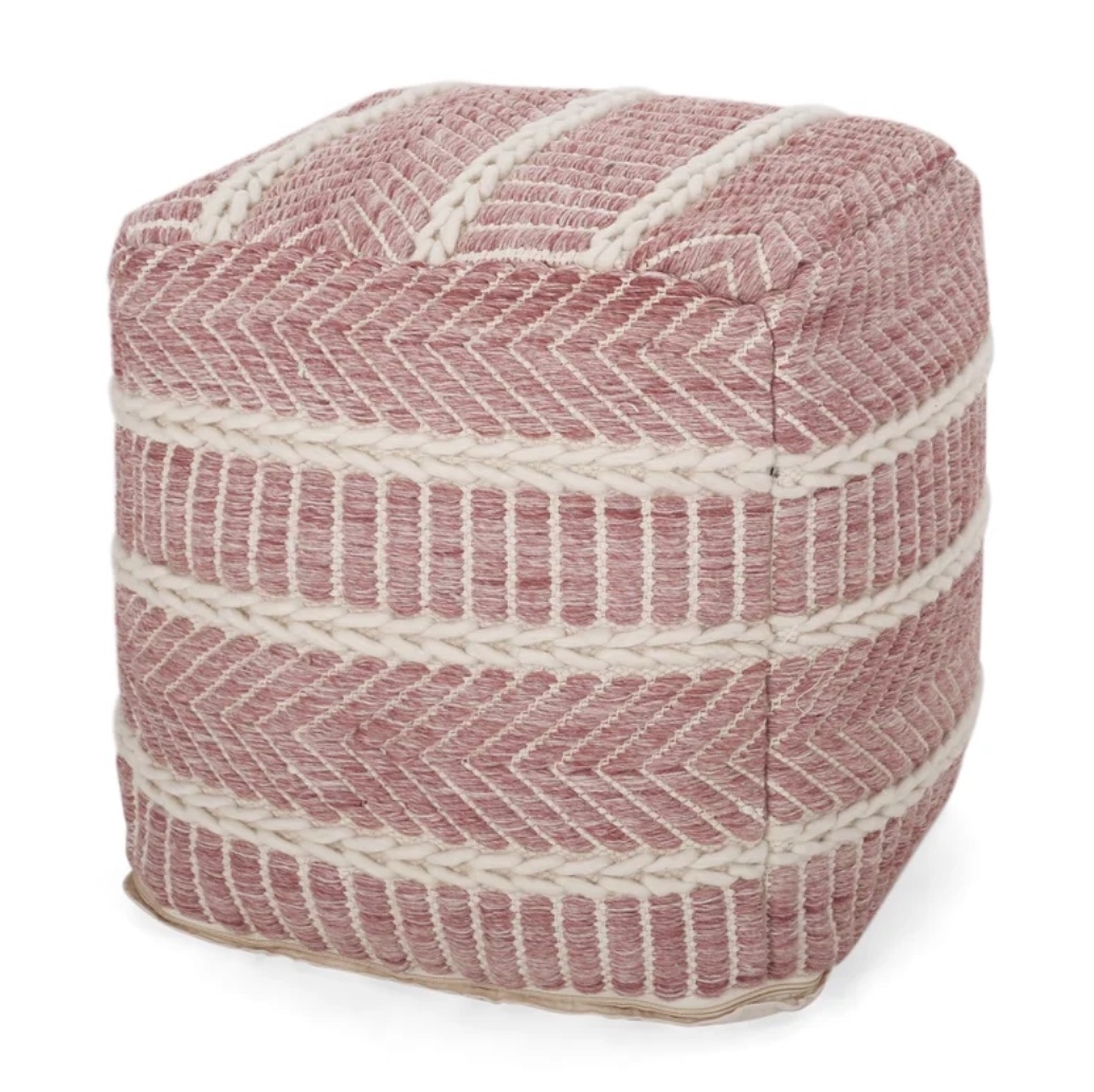 Hemmingway 16'' Wide Square Pouf Ottoman - Image 1