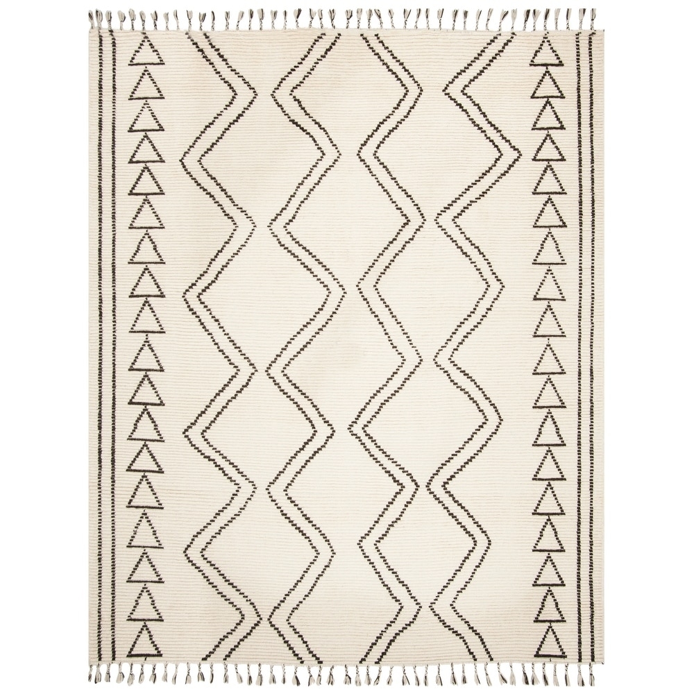 Safavieh Hand-knotted Kenya Audrina Southwestern Tribal Wool Rug - 8' x 10' - Ivory/Black - Image 0