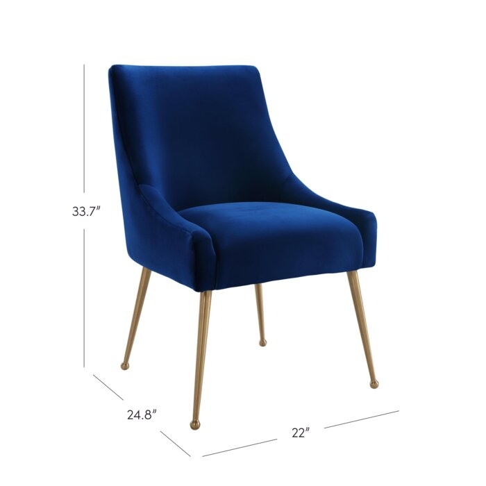 Dusek Velvet Upholstered Side Chair - Image 0