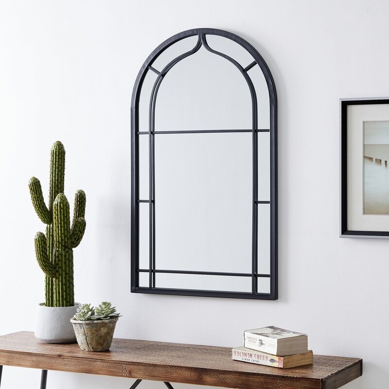 One Allium Way & Co.® Ariana Farmhouse Arch Metal Mirror - Image 1