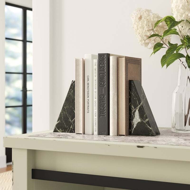 Marble Non Skid Bookends, set of 2 - Image 0