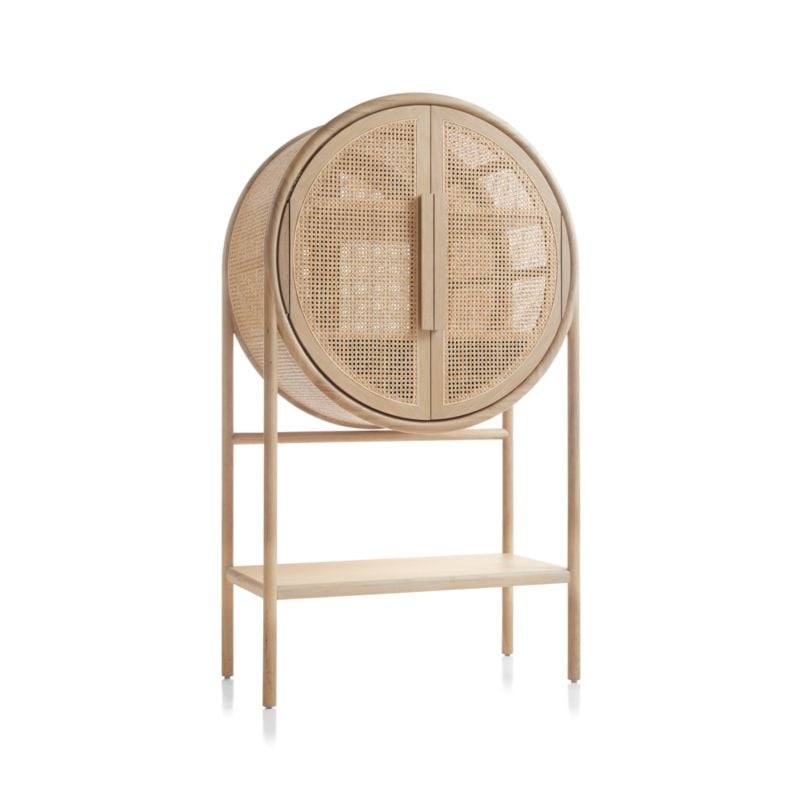 West Natural Cane Bar Cabinet - Image 1