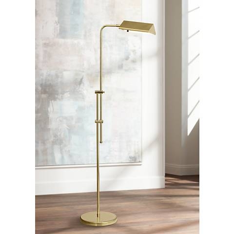 Brass Finish Pharmacy Floor Lamp - Image 1