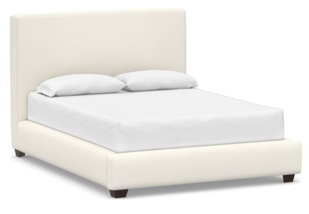 Big Sur Upholstered Bed, King, Performance Twill, Warm White - Image 0