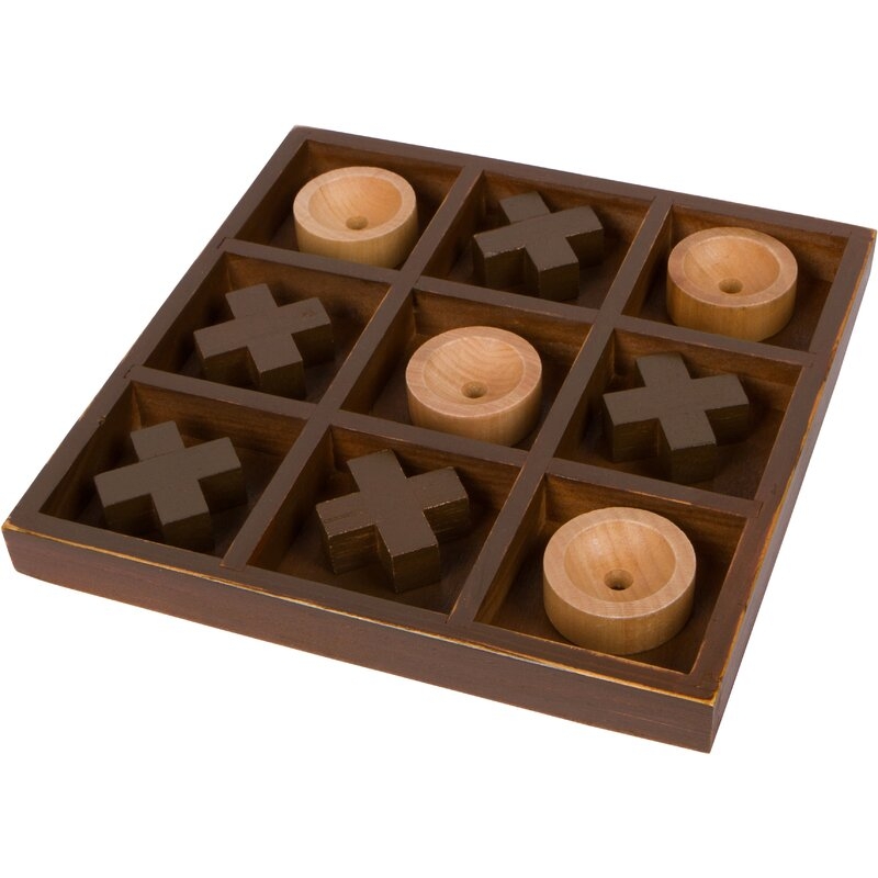Wooden 10 in. Tic Tac Toe Desk Top Table Game - Image 0