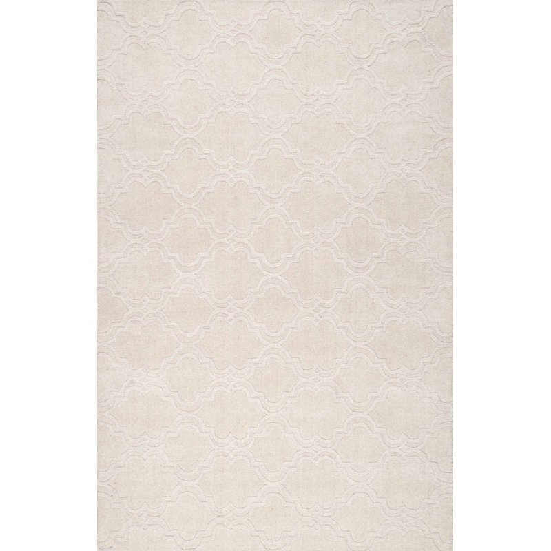 Alonza Hand-Woven Cream Wool Area Rug - Image 0
