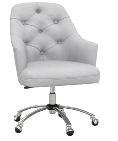 Twill Tufted Swivel Desk Chair - Image 0