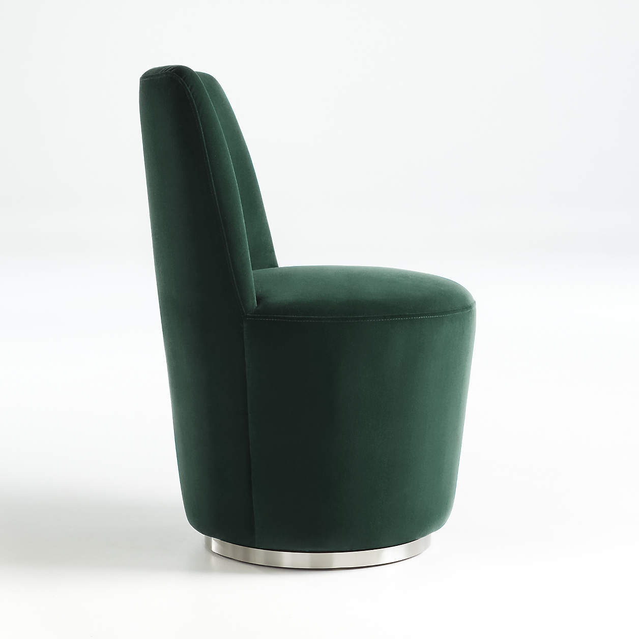 Ofelia Hunter Green Velvet Swivel Dining Chair - Image 1
