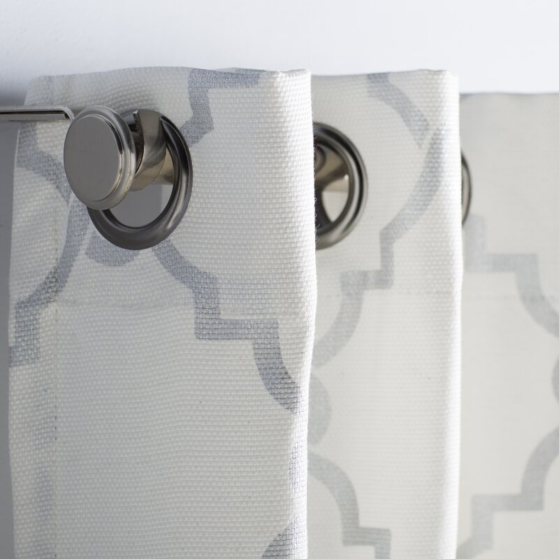 Winnett Geometric Semi-Sheer Grommet Curtain - Image 3