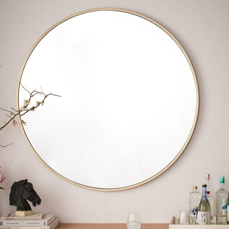 Modern Metal Wall Mirror With Stainless Steel Frame - Image 0