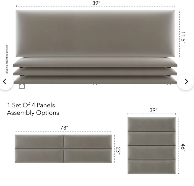 Bernardsville Upholstered Panel Headboard (Set of 4) - Image 1